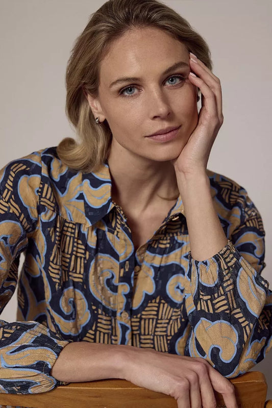 TRAMONTANA Blouse Modern Rococo Tie Detail