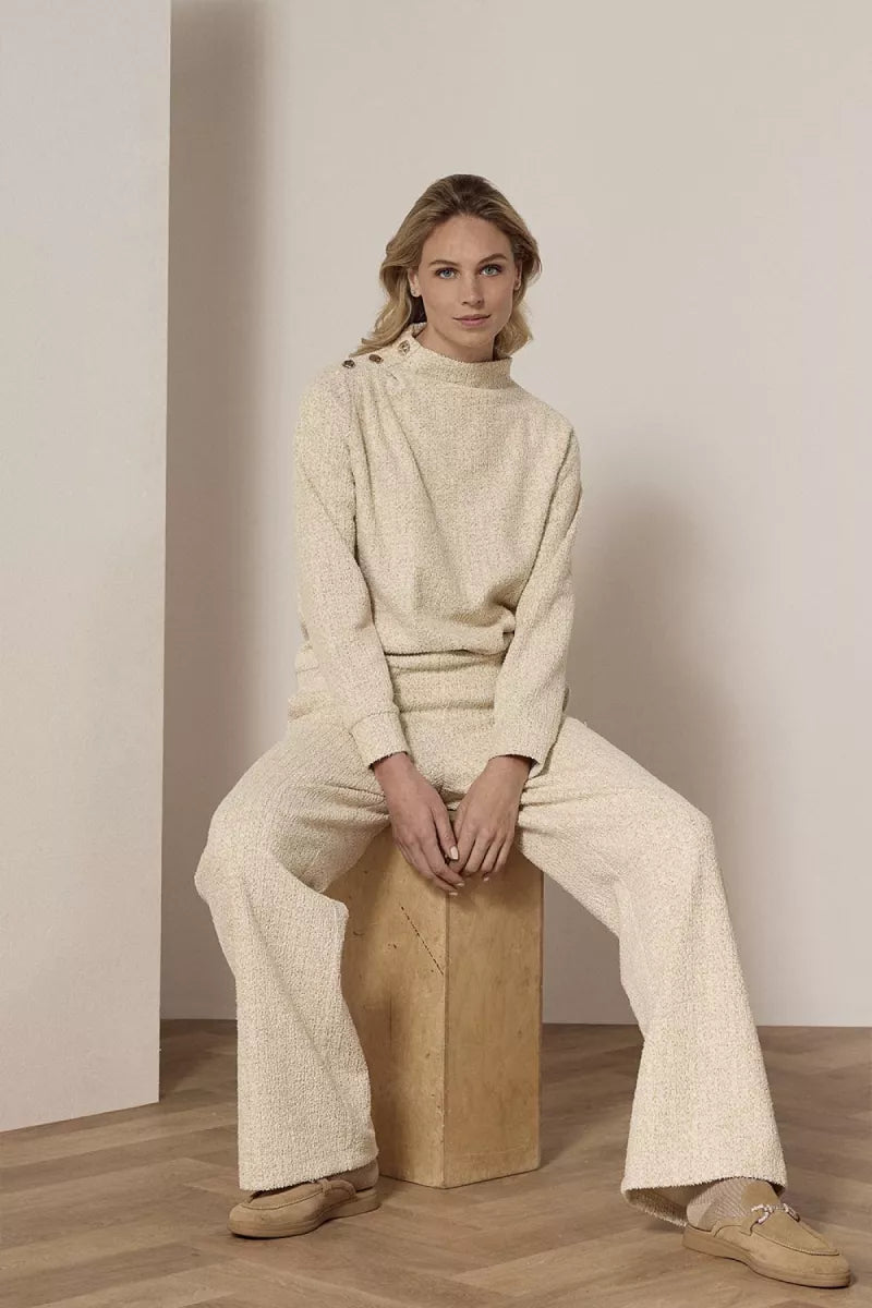 TRAMONTANA Lurex Bouclé Jumper Button Details