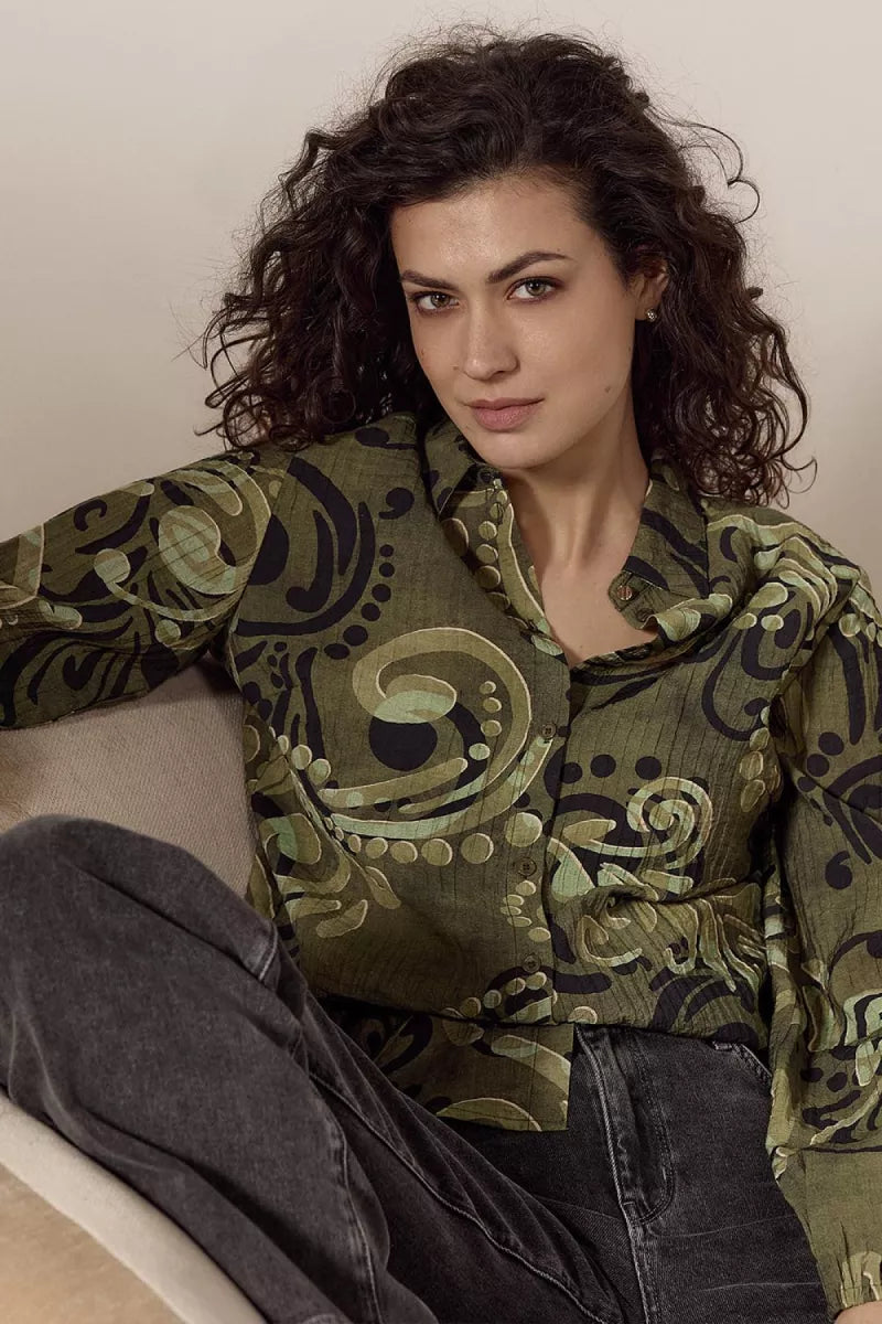 TRAMONTANA Blouse Green Elegance