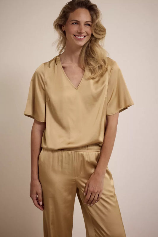TRAMONTANA Hammered Satin Top