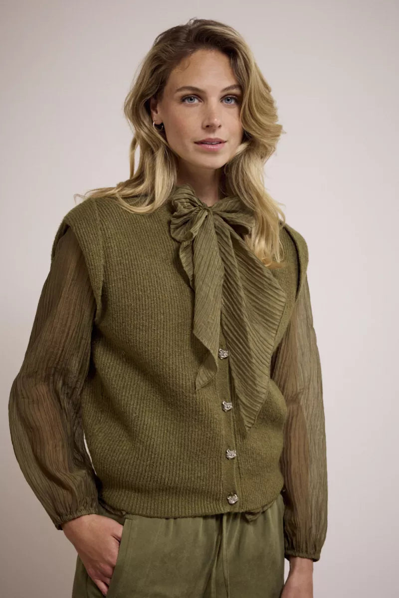 TRAMONTANA Bow Detailed Top - Moss
