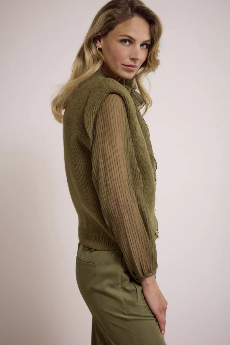 TRAMONTANA Bow Detailed Top - Moss