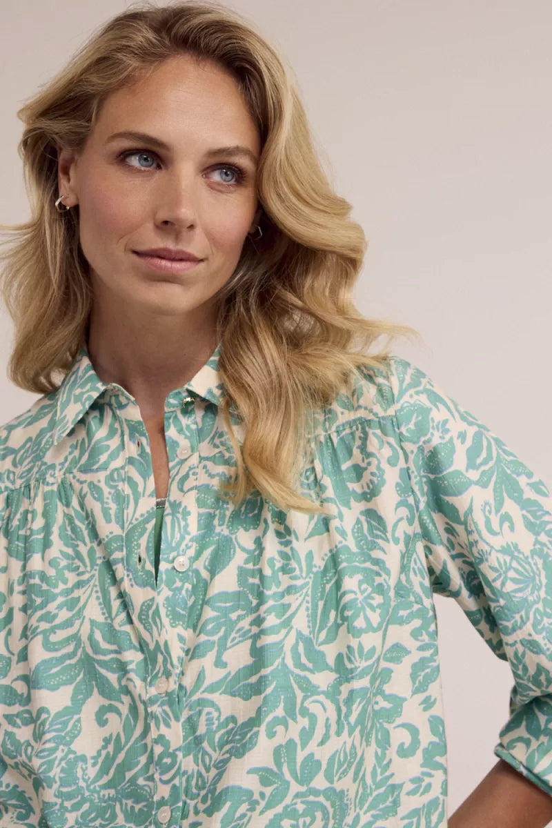 TRAMONTANA Blouse Emerald Flourish