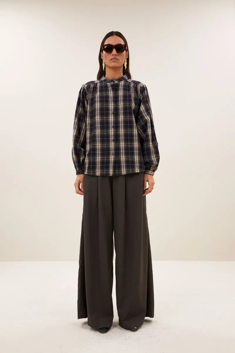 BY BAR Jagger Check Blouse