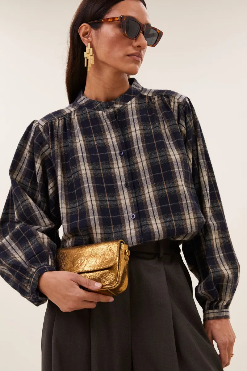 BY BAR Jagger Check Blouse