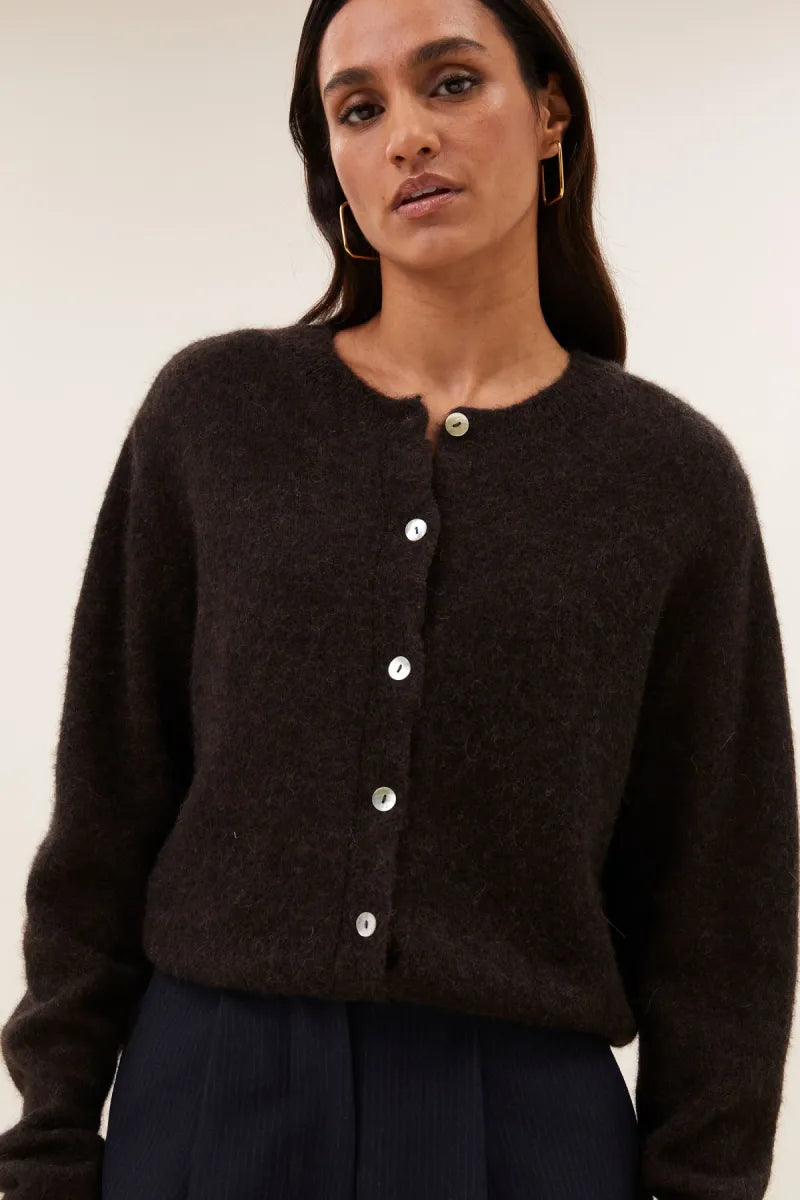 BY BAR Cleo Cardigan - Deep Brown