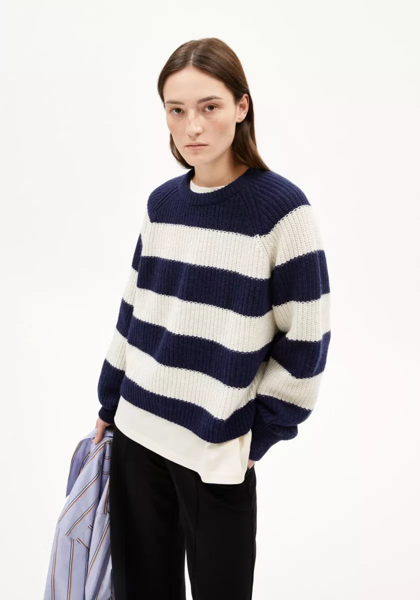 ARMED ANGELS Kaagi Stripes Knit - Blauw