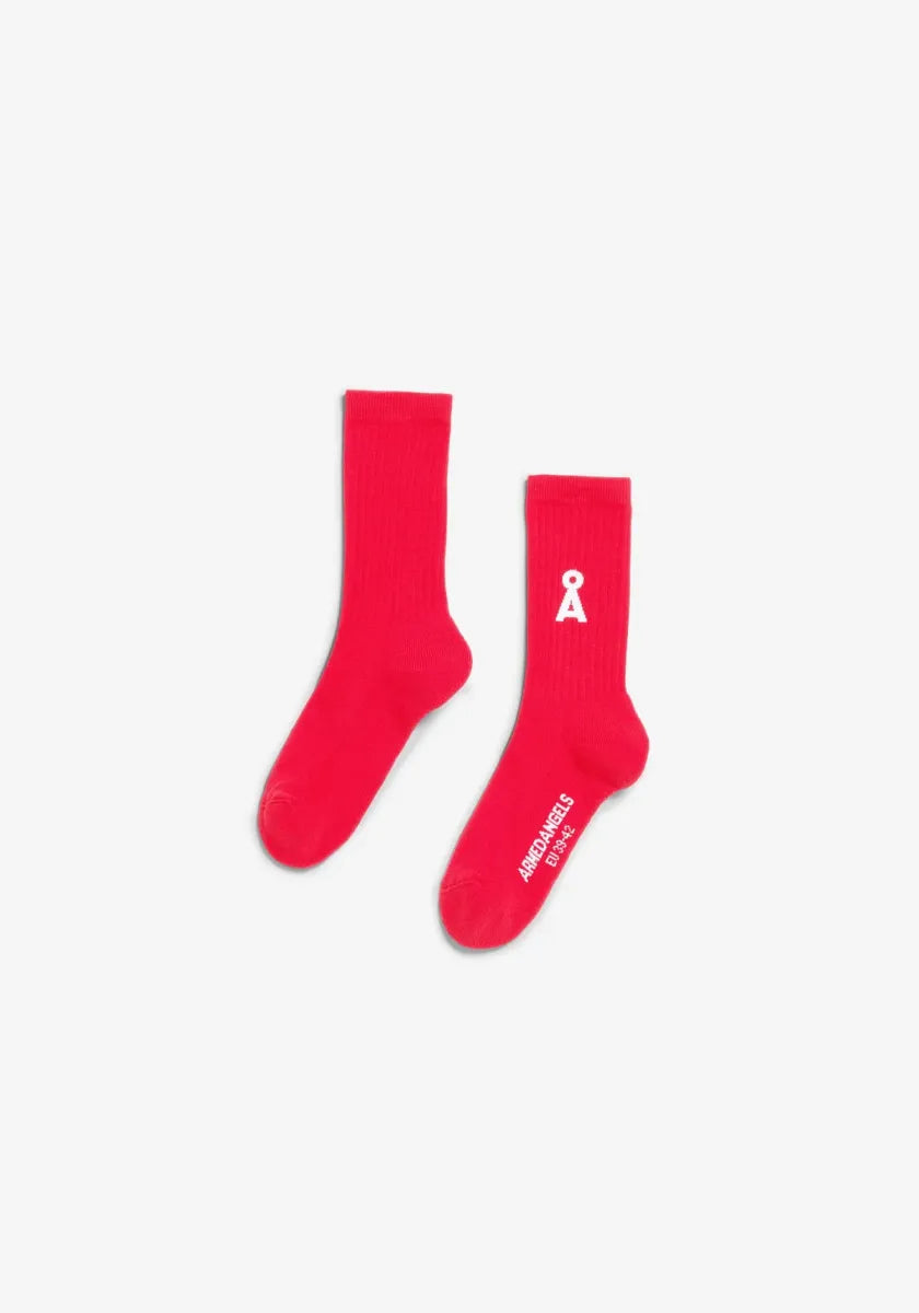 ARMED ANGELS Saamus Bold Socks - Mars Red