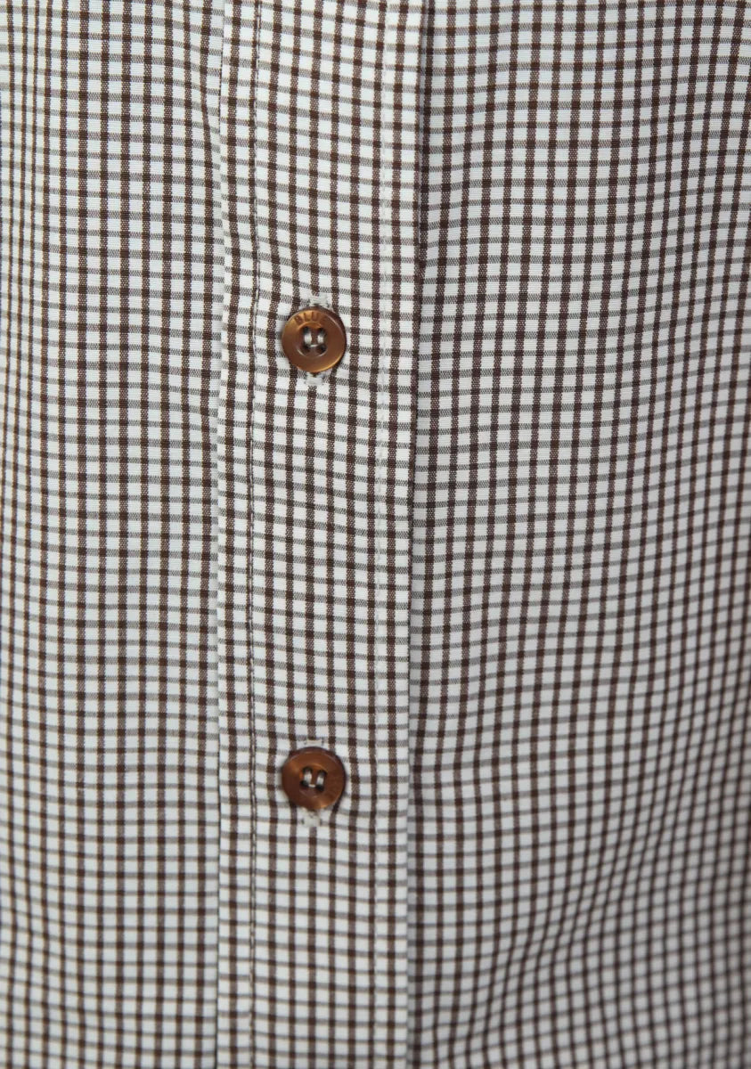 ANNA BLUE Sam Blouse - Dark Brown Check