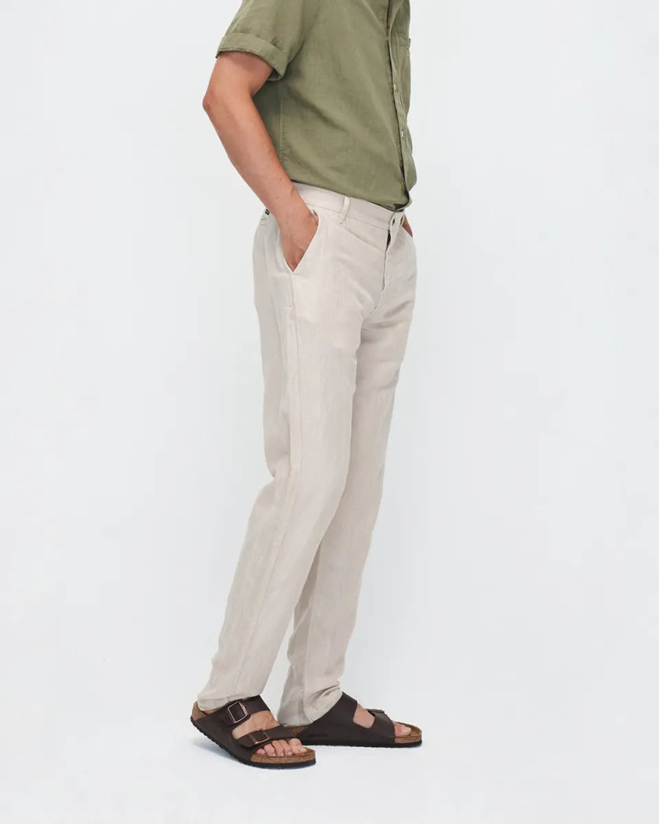 KUYICHI Darren Linen Pants - Solid Oatmeal