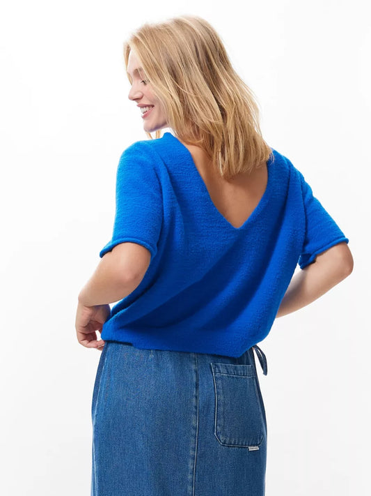 CATWALK JUNKIE Soft short sleeve knit with Vneck