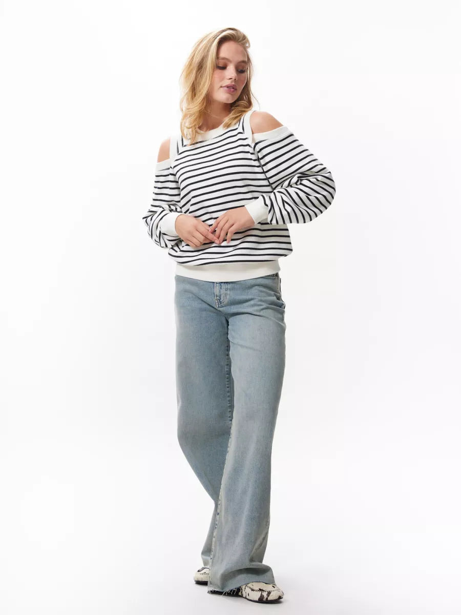 CATWALK JUNKIE Striped sweater with cut out