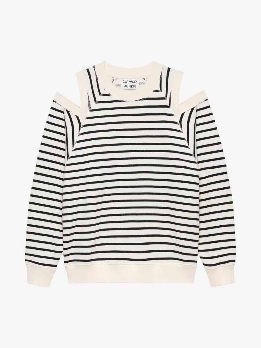 CATWALK JUNKIE Striped sweater with cut out