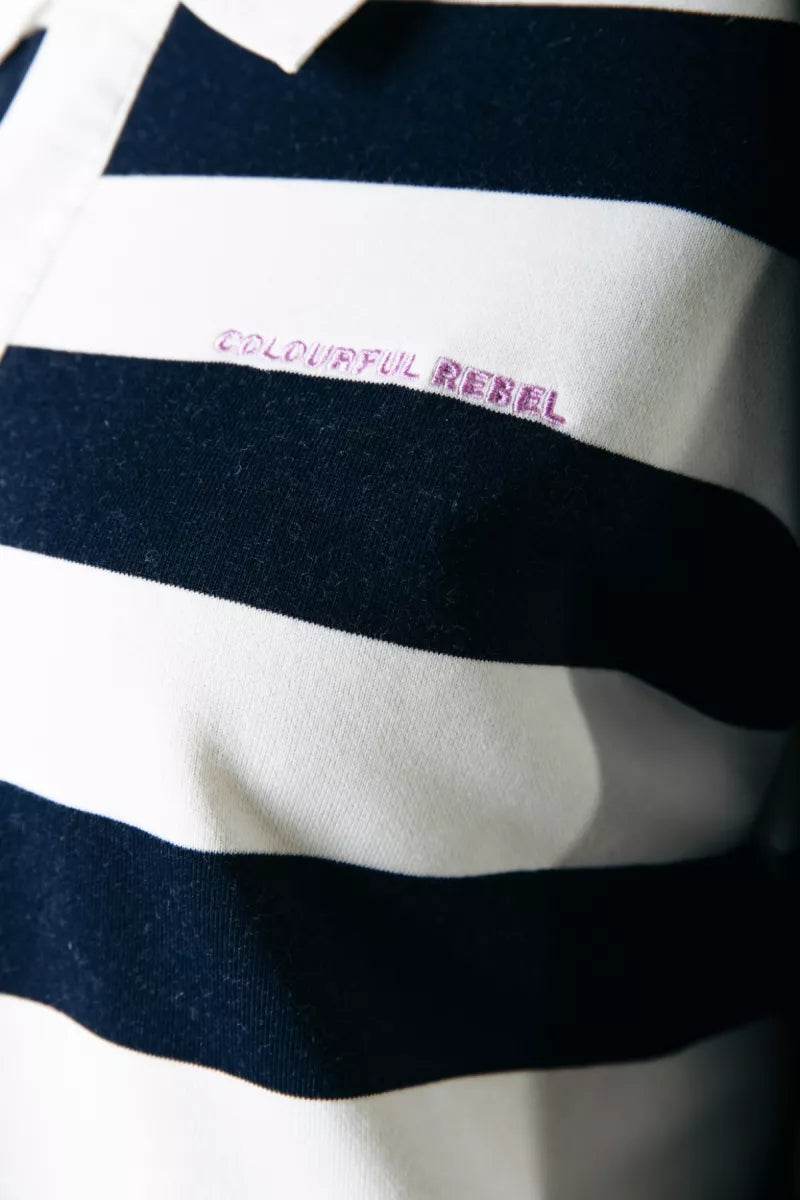 COLORFUL REBEL Skyler Striped Boyfriend Polo