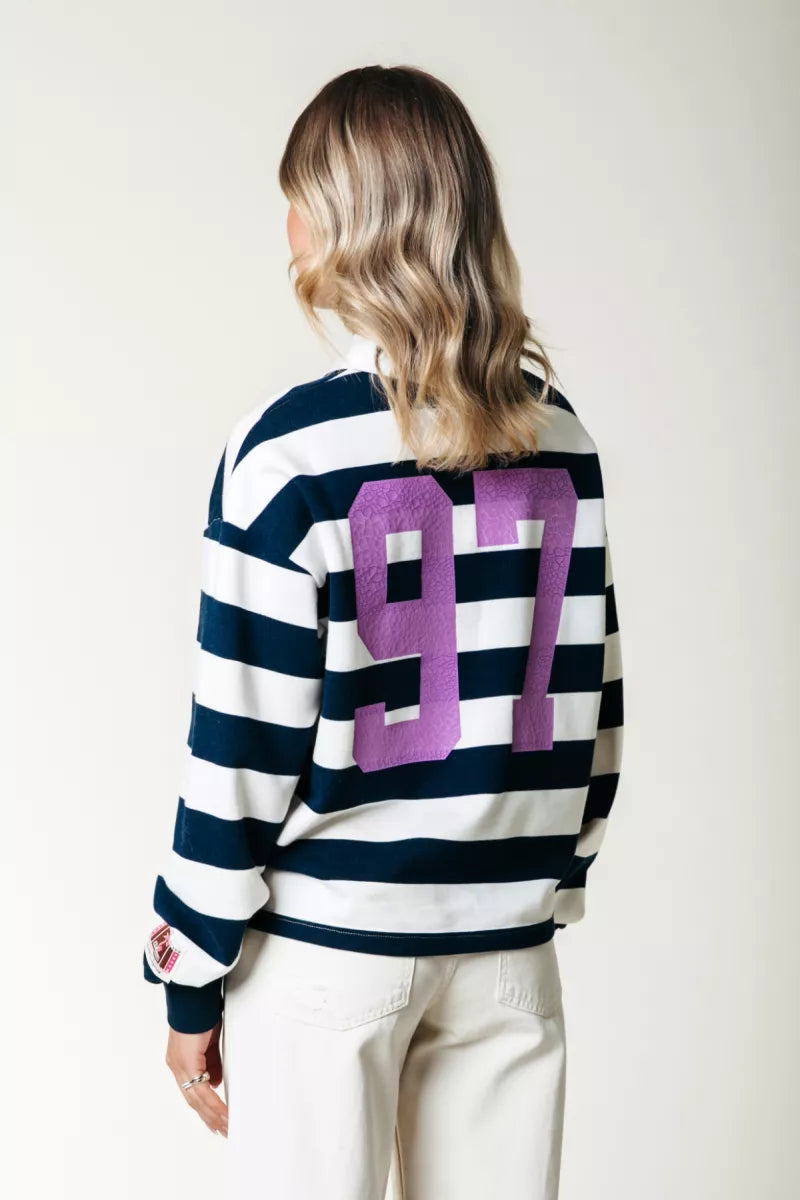 COLORFUL REBEL Skyler Striped Boyfriend Polo
