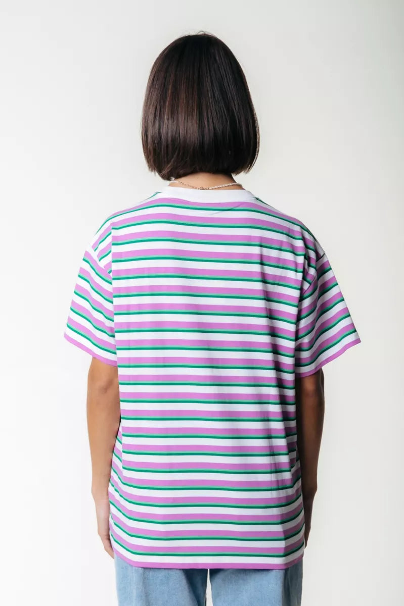 COLORFUL REBEL Puff Logo Stripe Loosefit Tee