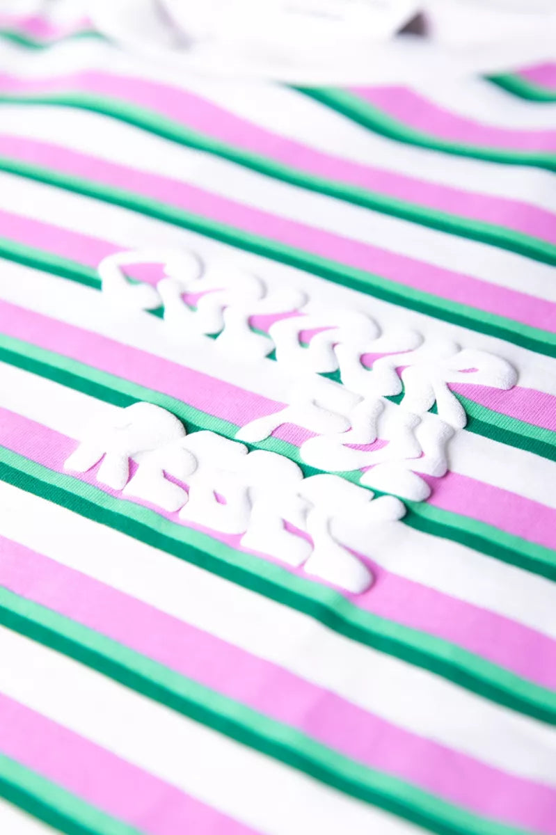 COLORFUL REBEL Puff Logo Stripe Loosefit Tee
