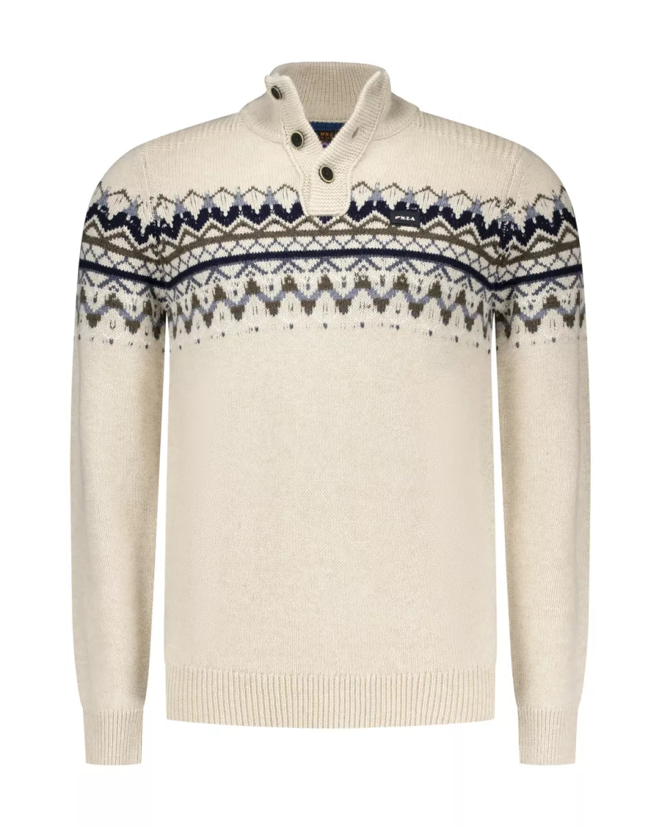 NEW ZEALAND AUCKLAND Wool Pullover Button Collor