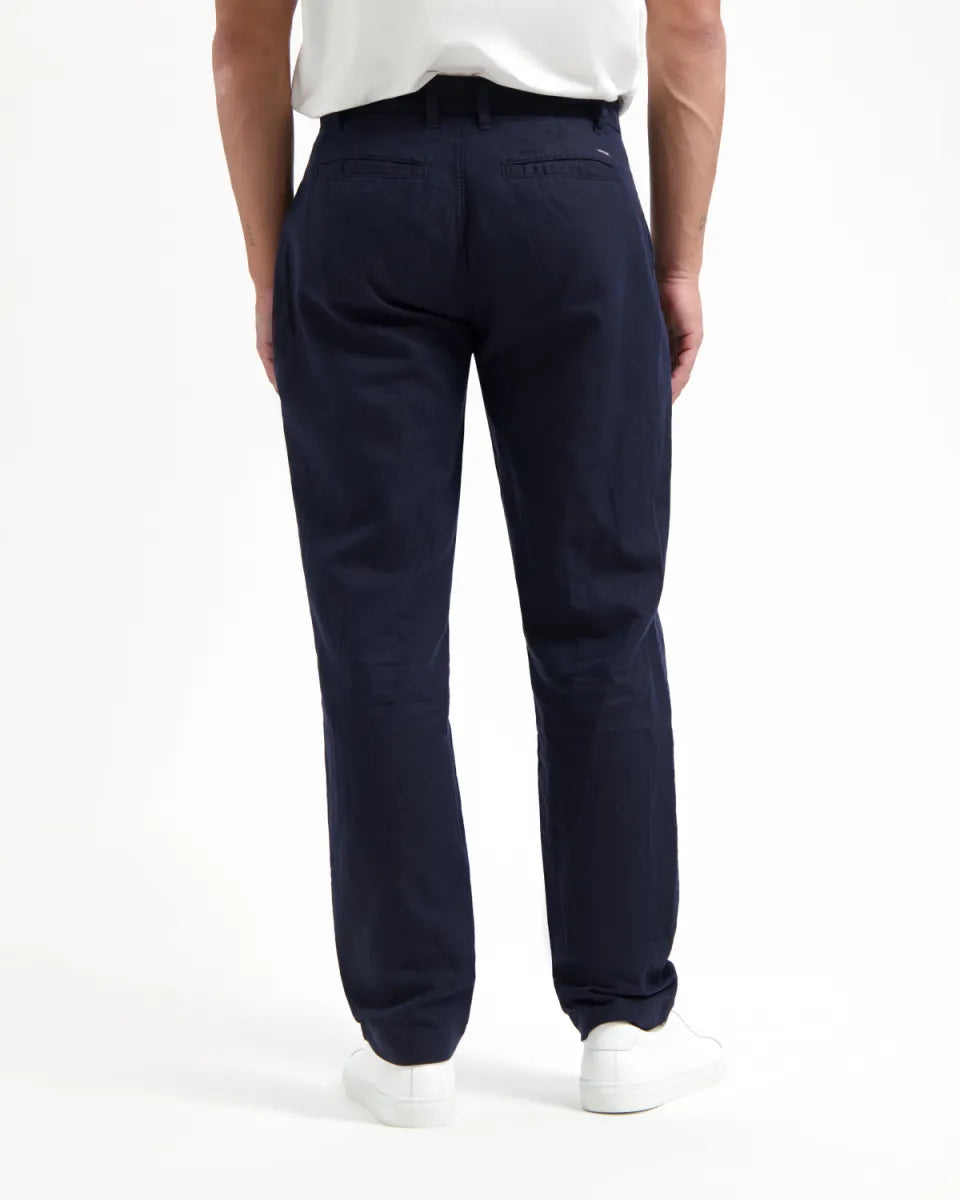 KUYICHI Darren Linen Pants - Midnight Blue
