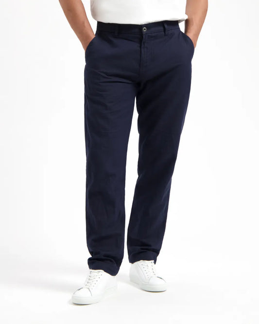 KUYICHI Darren Linen Pants - Midnight Blue