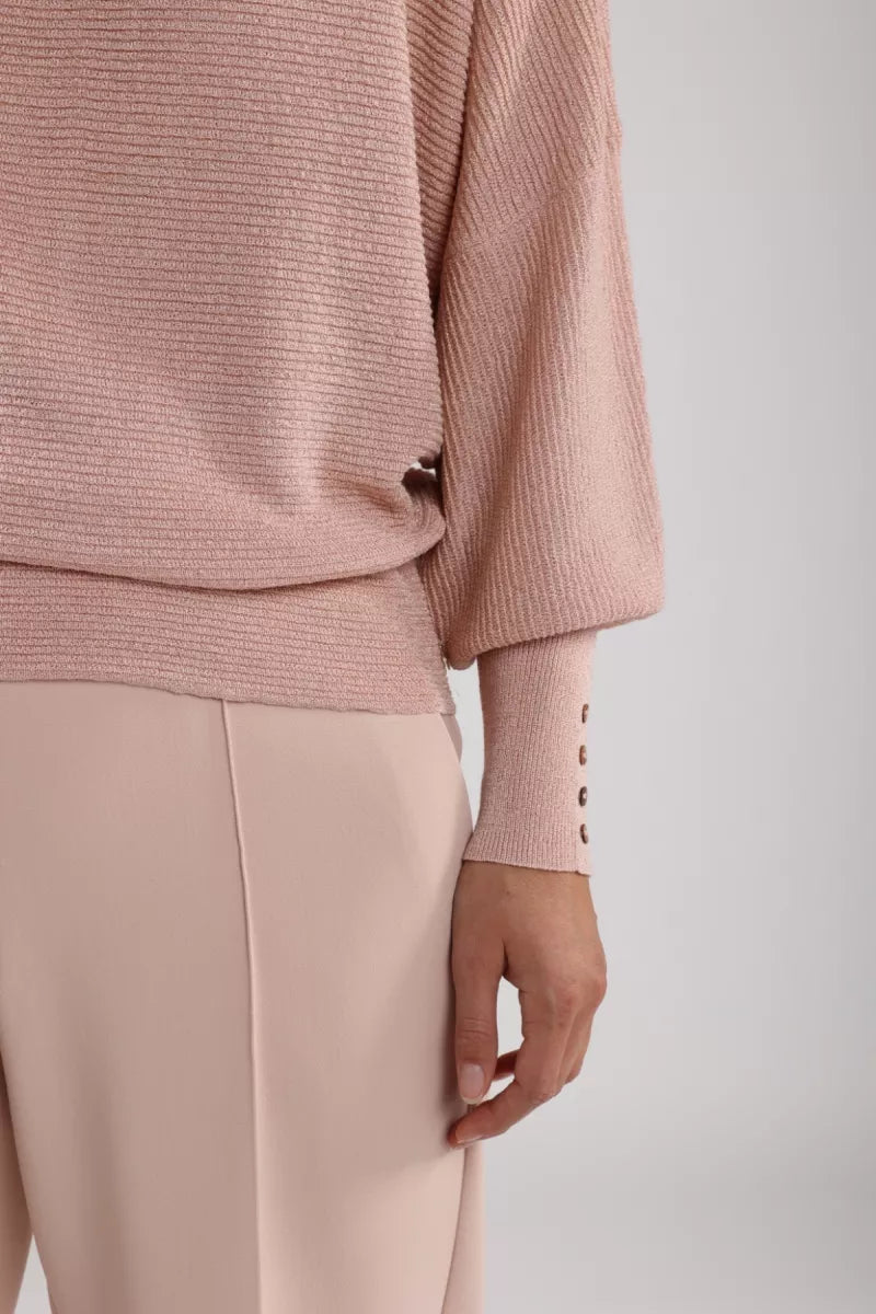NUKUS Batwing Pullover Lurex - Powder
