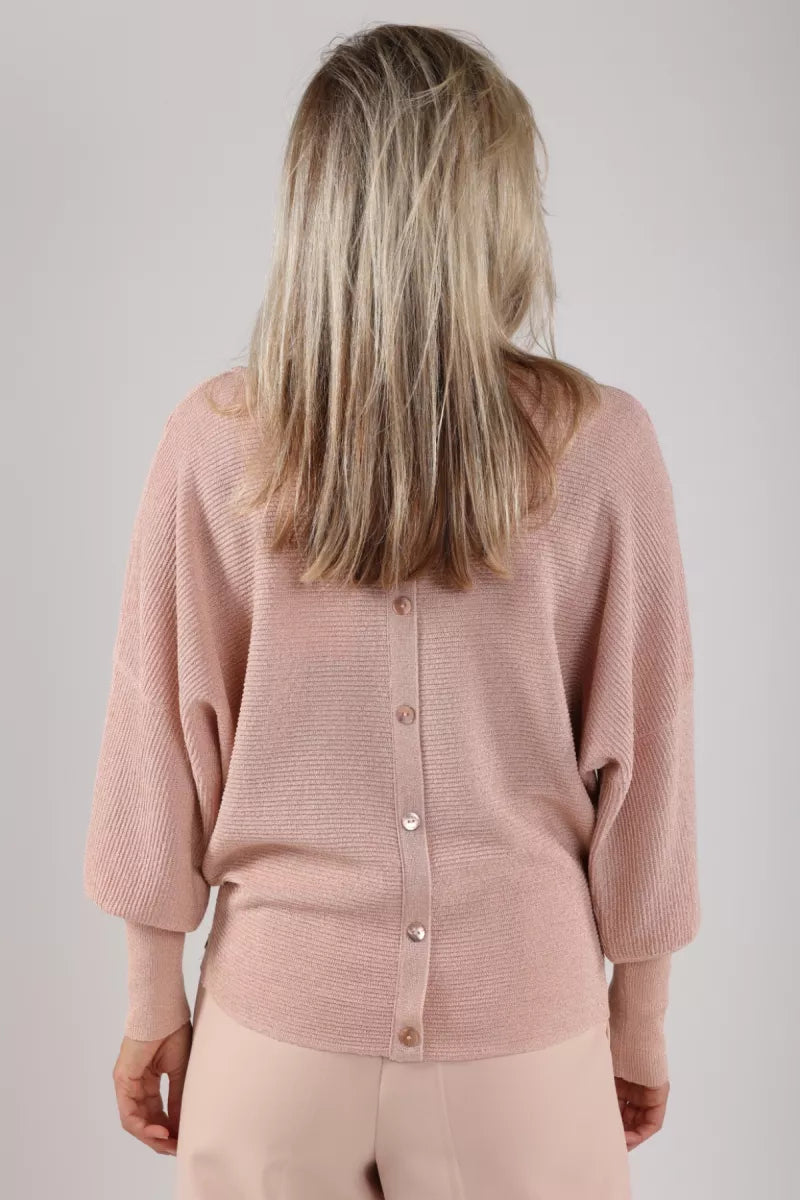 NUKUS Batwing Pullover Lurex - Powder