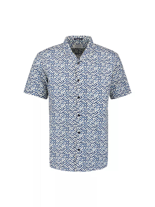 NO EXCESS Allover Printed Shirt - Petrol
