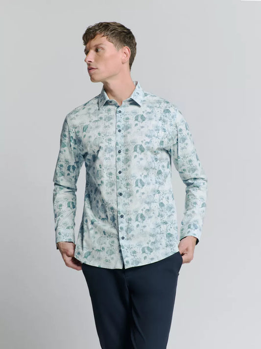 NO EXCESS Allover Printed Shirt - Ecru