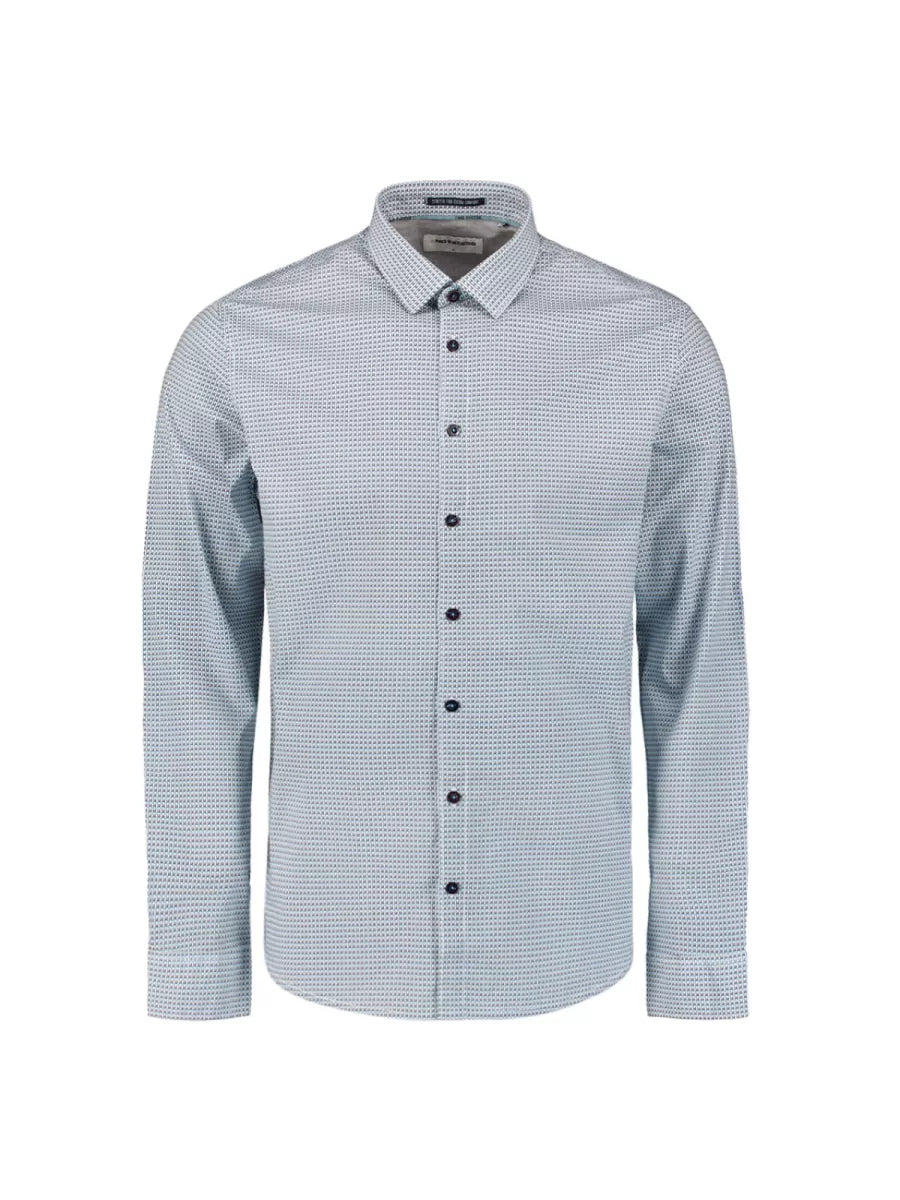 NO EXCESS Printed Shirt - Seablue