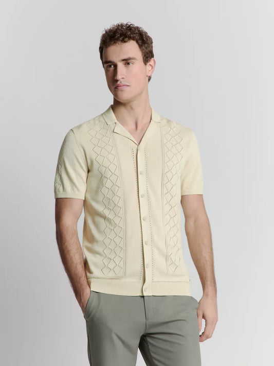 NO EXCESS Pullover Polo Jacquard - Grijs
