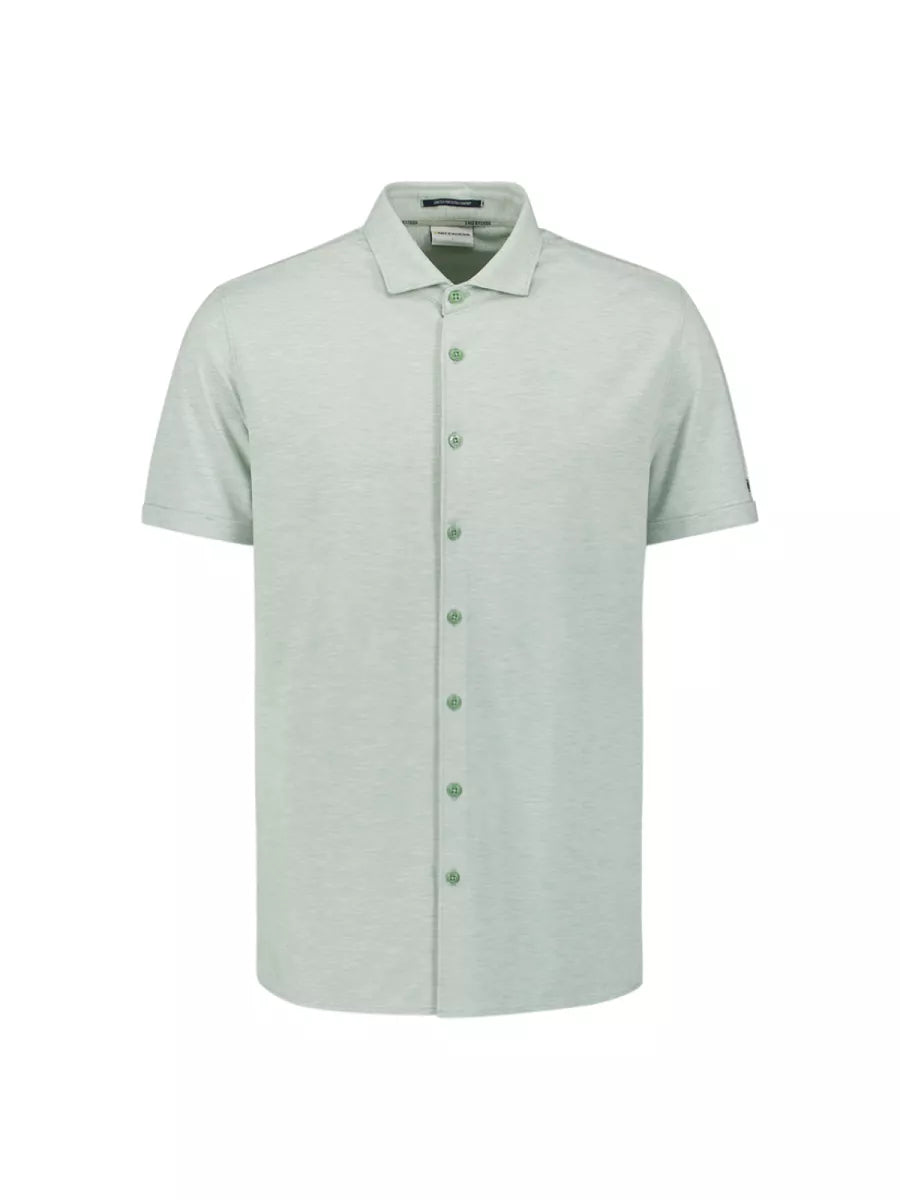 NO EXCESS Shirt Short Sleeve Jersey Melange Stretch