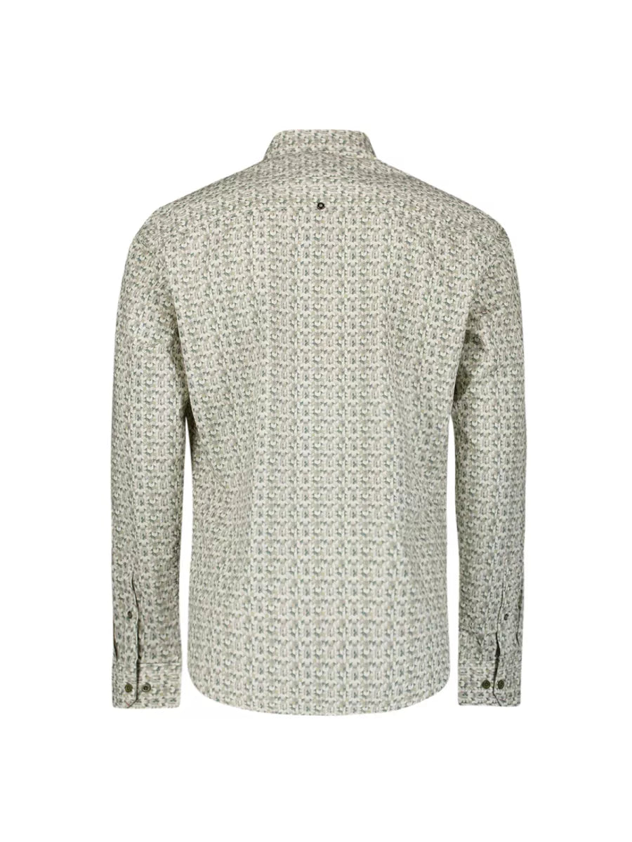 NO EXCESS Shirt Stretch Allover Printed - Dark Green