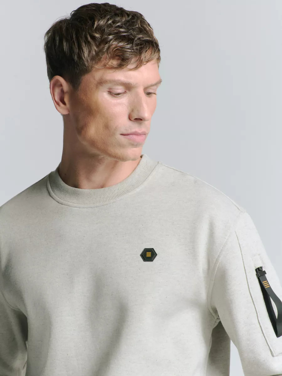 NO EXCESS Sweat Crew Print - Ecru