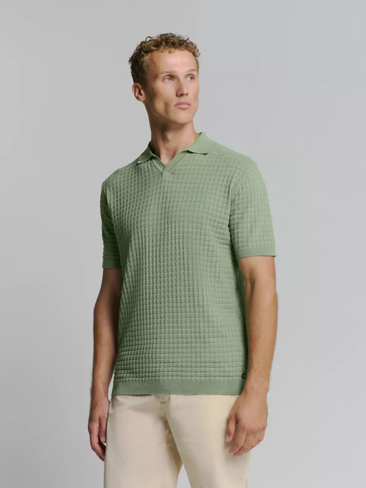 NO EXCESS Pullover Polo Jacquard - Groen