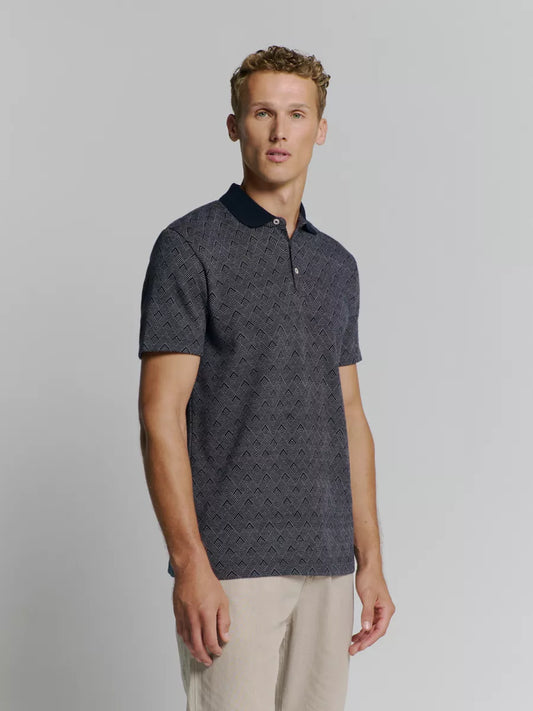 NO EXCESS Polo Shirt - Deep Blue