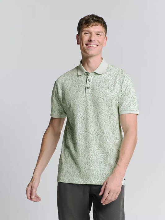 NO EXCESS Allover Printed Polo - Groen