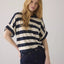 SUMMUM Boxy top Big Stripe Heavy Jersey