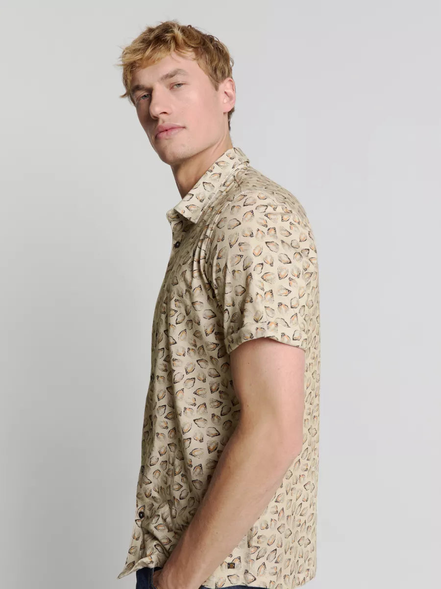 NO EXCESS Allover Printed Jersey Shirt - Sand
