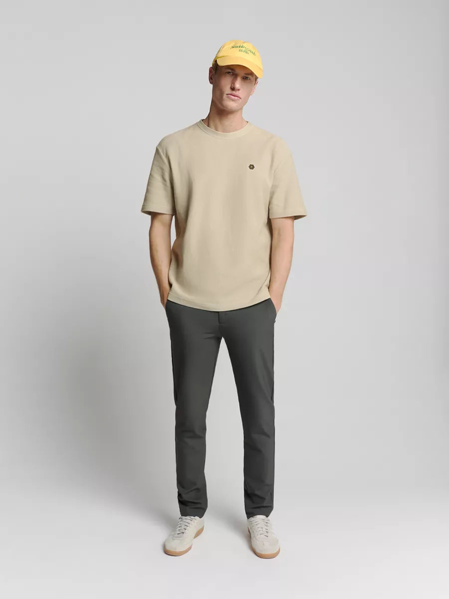 NO EXCESS Jacquard Crewneck T-Shirt - Sand