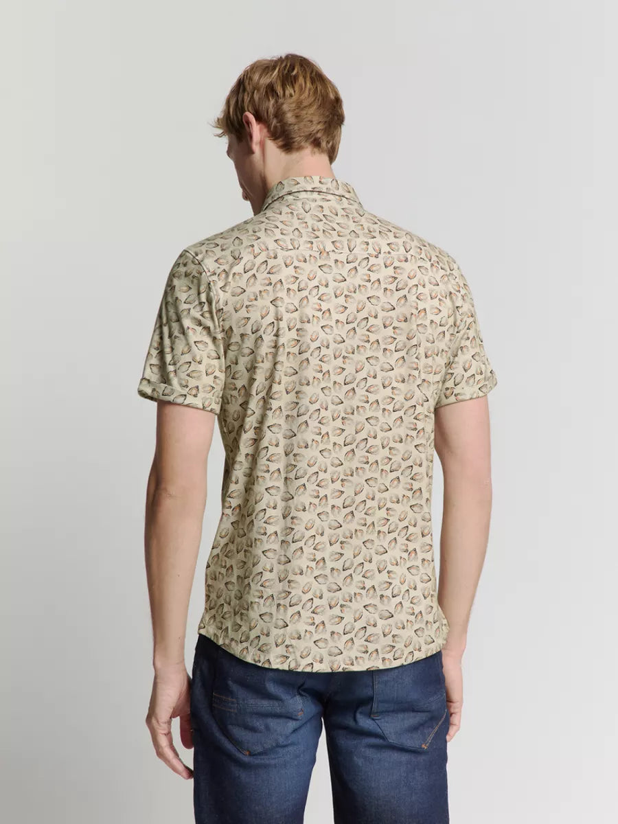NO EXCESS Allover Printed Jersey Shirt - Sand