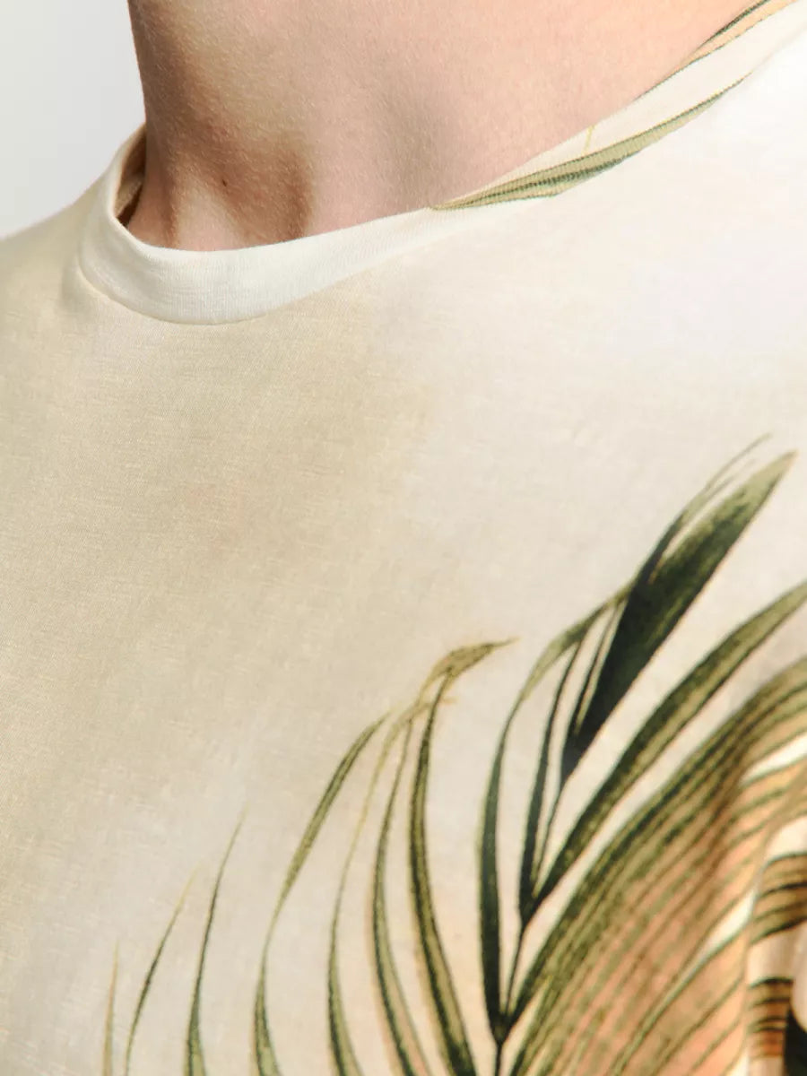 NO EXCESS Printed Crewneck T-Shirt - Taupe