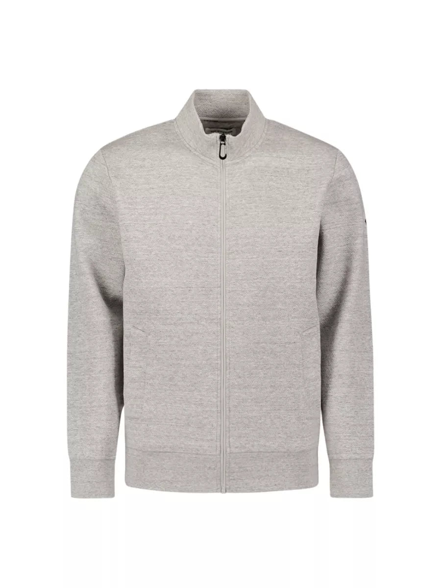 NO EXCESS Full Zip Sweater - Grey Melange
