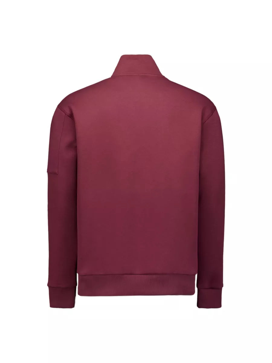 NO EXCESS Sweater Half Zip Brushed - Dark Wine