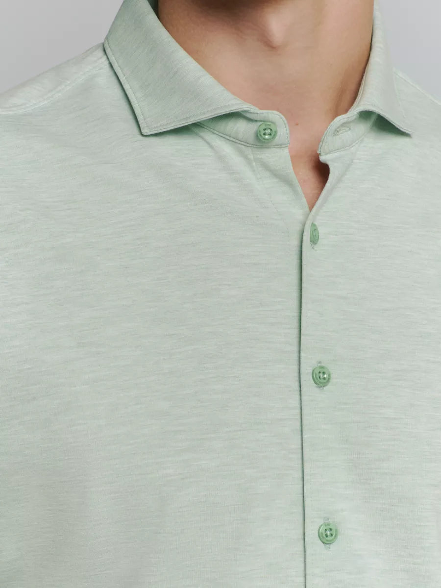 NO EXCESS Shirt Short Sleeve Jersey Melange Stretch