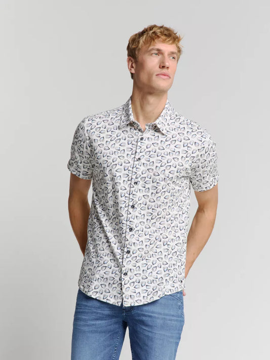 NO EXCESS Allover Printed Shirt - Ecru