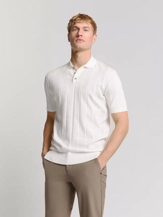 NO EXCESS Pullover Polo Button - Ecru