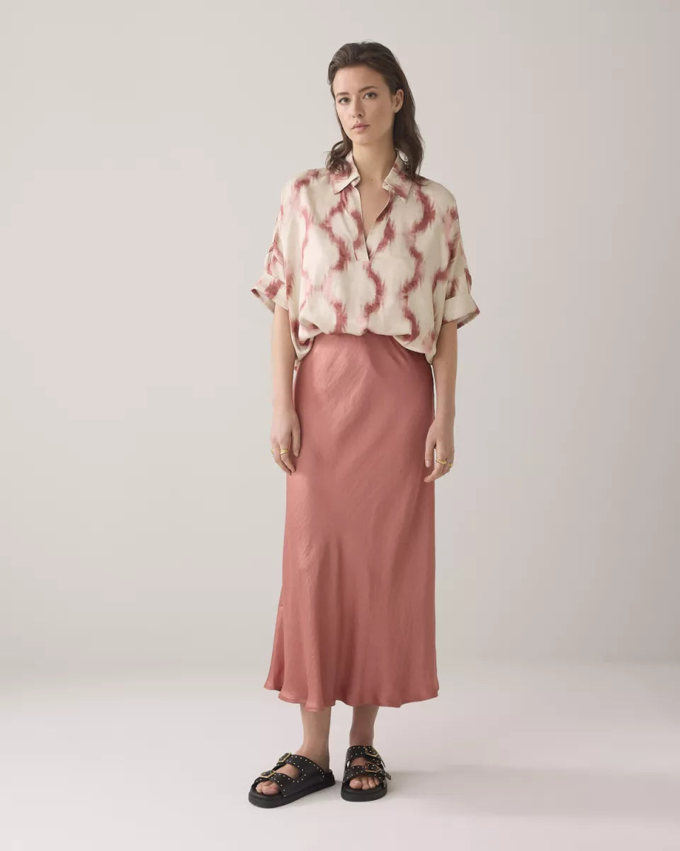 SUMMUM Top short sleeves faded ikat