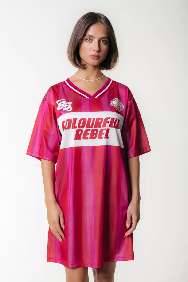 COLORFUL REBEL Taylie Striped Football Tee Dress