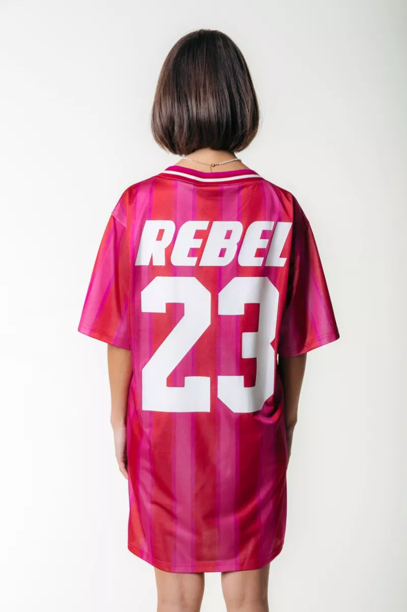 COLORFUL REBEL Taylie Striped Football Tee Dress