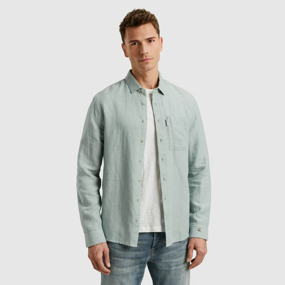 CAST IRON Shirt Long Sleeve - Blauw